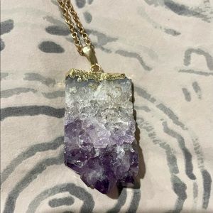 Purple and White Crystal necklace